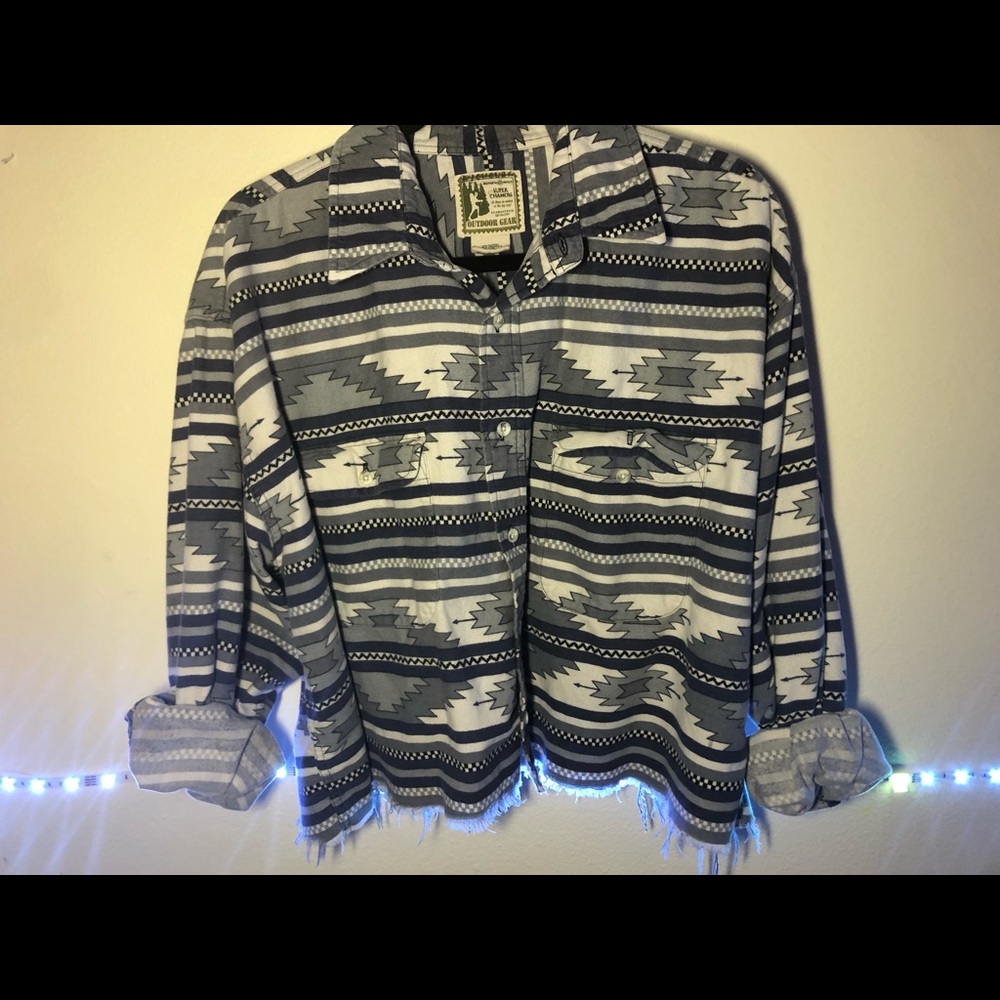 Boho cute Aztec vintage Button up